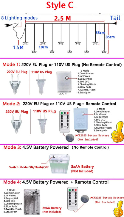 Christmas Lights 2025 Festoon String Light Fairy