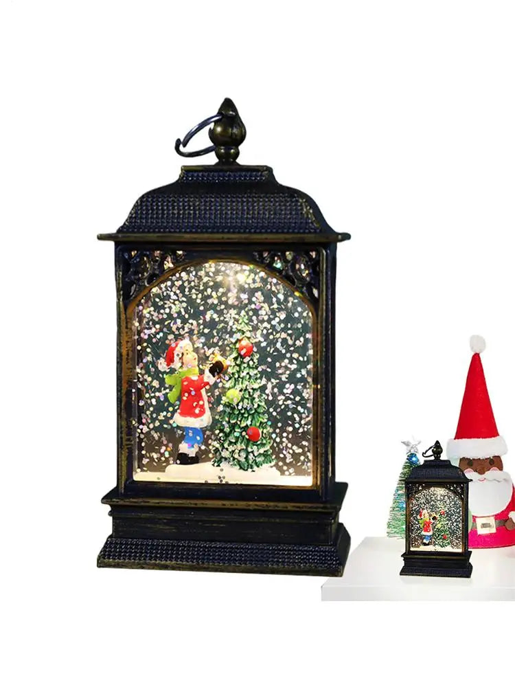 Christmas Snow Globe Lantern Christmas Scene