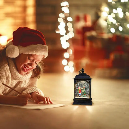 Christmas Snow Globe Lantern Christmas Scene
