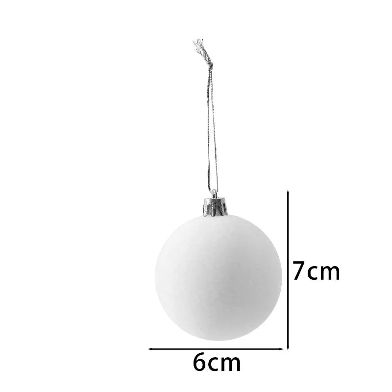 6cm Wine Red Velvet Christmas Balls for Xmas Tree