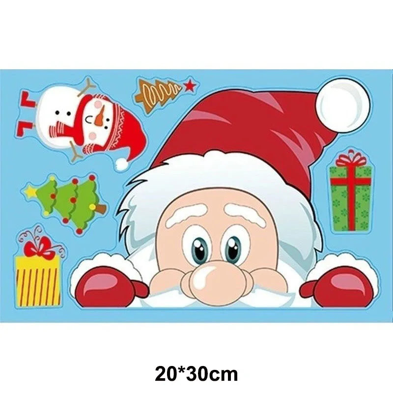 Christmas Santa Claus Window Clings Stickers Xmas