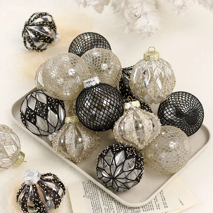 Clear Christmas Balls Ornaments Set 9Pcs 3.15