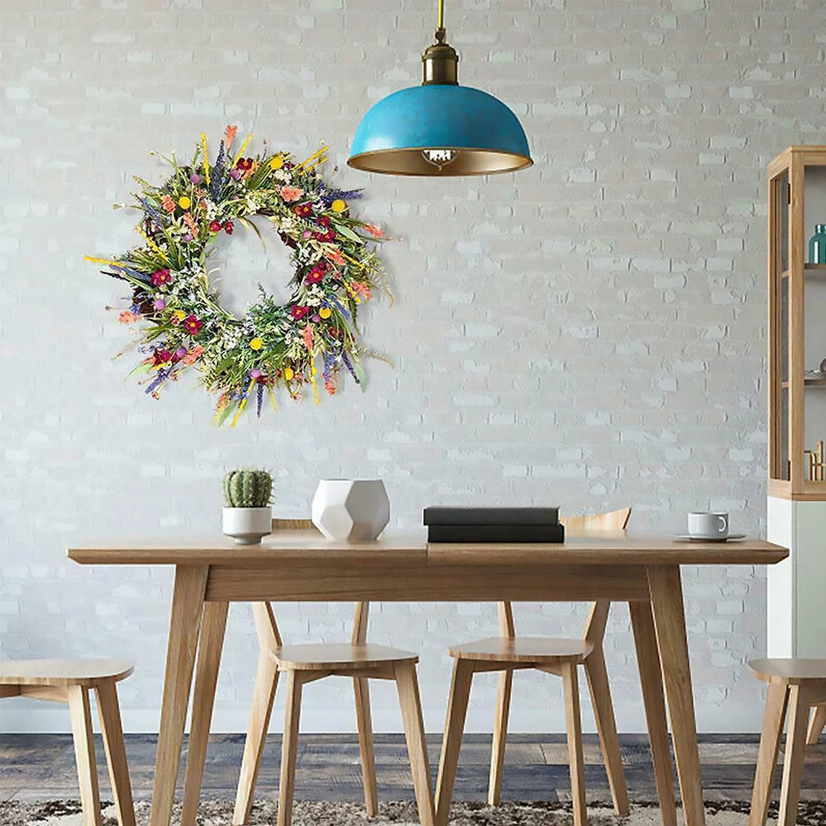 Spring Artificial Flower Wreath Wildflower Floral