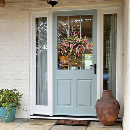 Artificial Flower Wreath Spring Summer Wildflowers Door