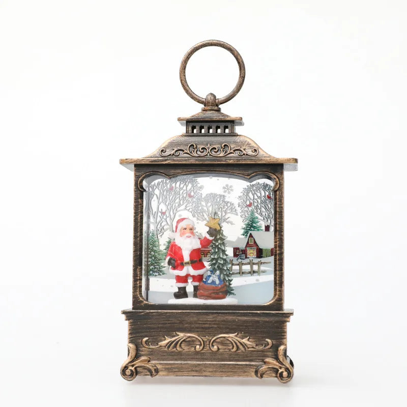 Lighted Christmas Snow Globe Lantern Battery