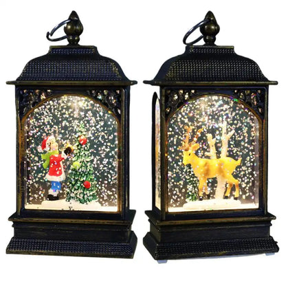 Christmas Snow Globe Lantern Christmas Scene