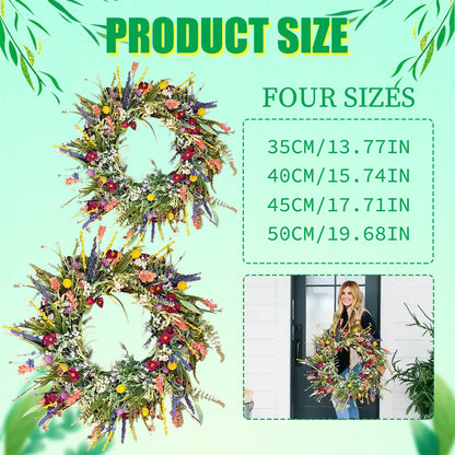 Spring Artificial Flower Wreath Wildflower Floral