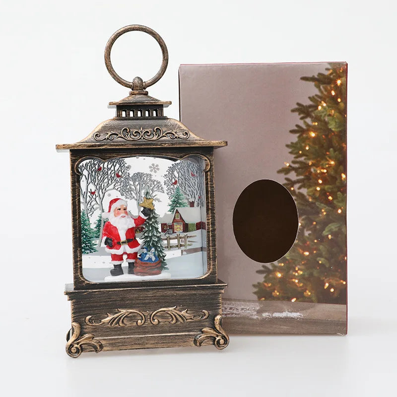 Lighted Christmas Snow Globe Lantern Battery