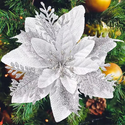 1~20Pcs Glitter Artifical Christmas Flowers Mreey