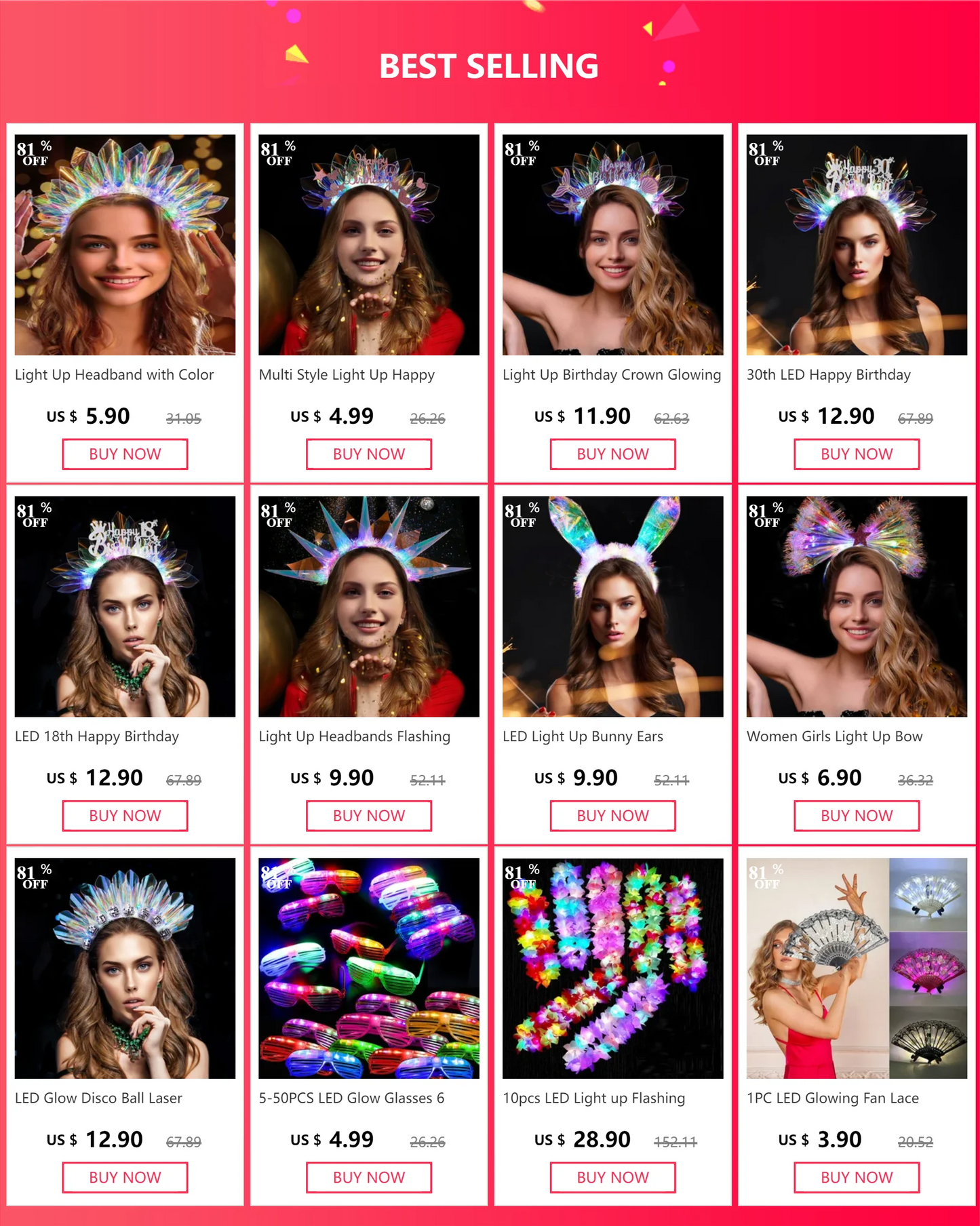 48Pcs White Flower Leis Luau Hawaiian Beach Wedding