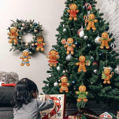 Christmas Wooden Gingerbread Man Pendant Merry