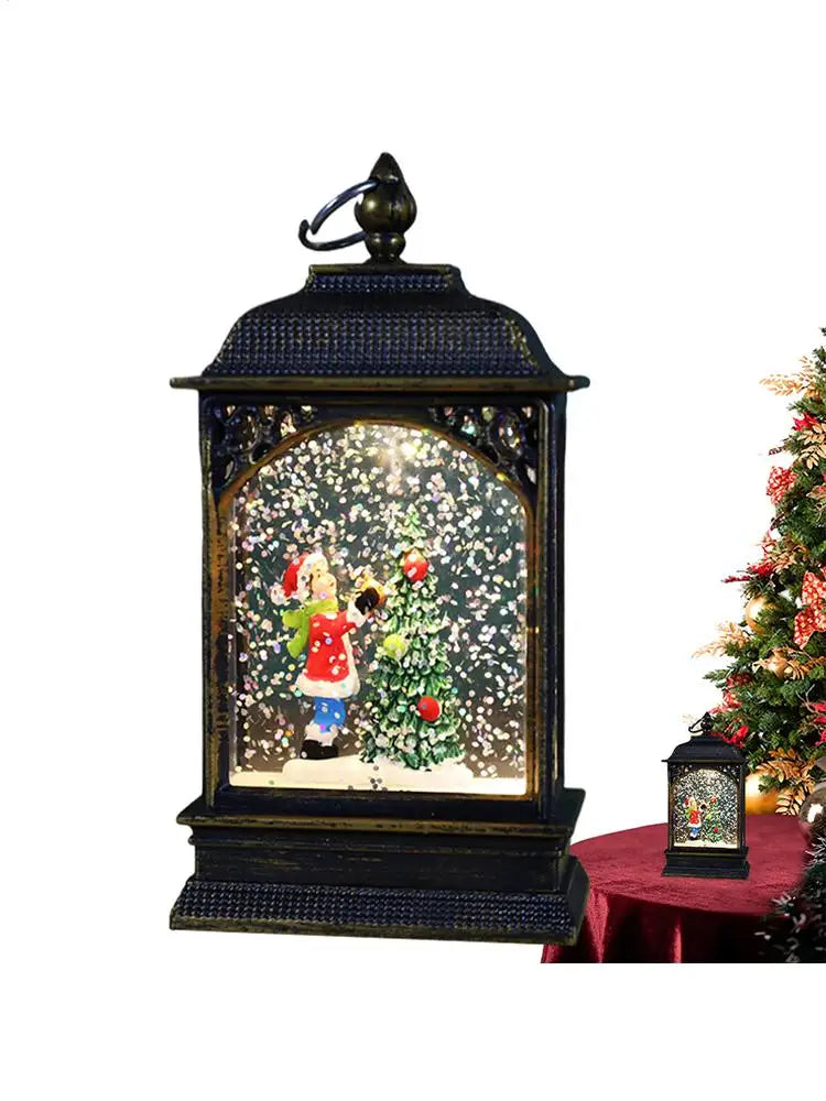 Christmas Snow Globe Lantern Christmas Scene