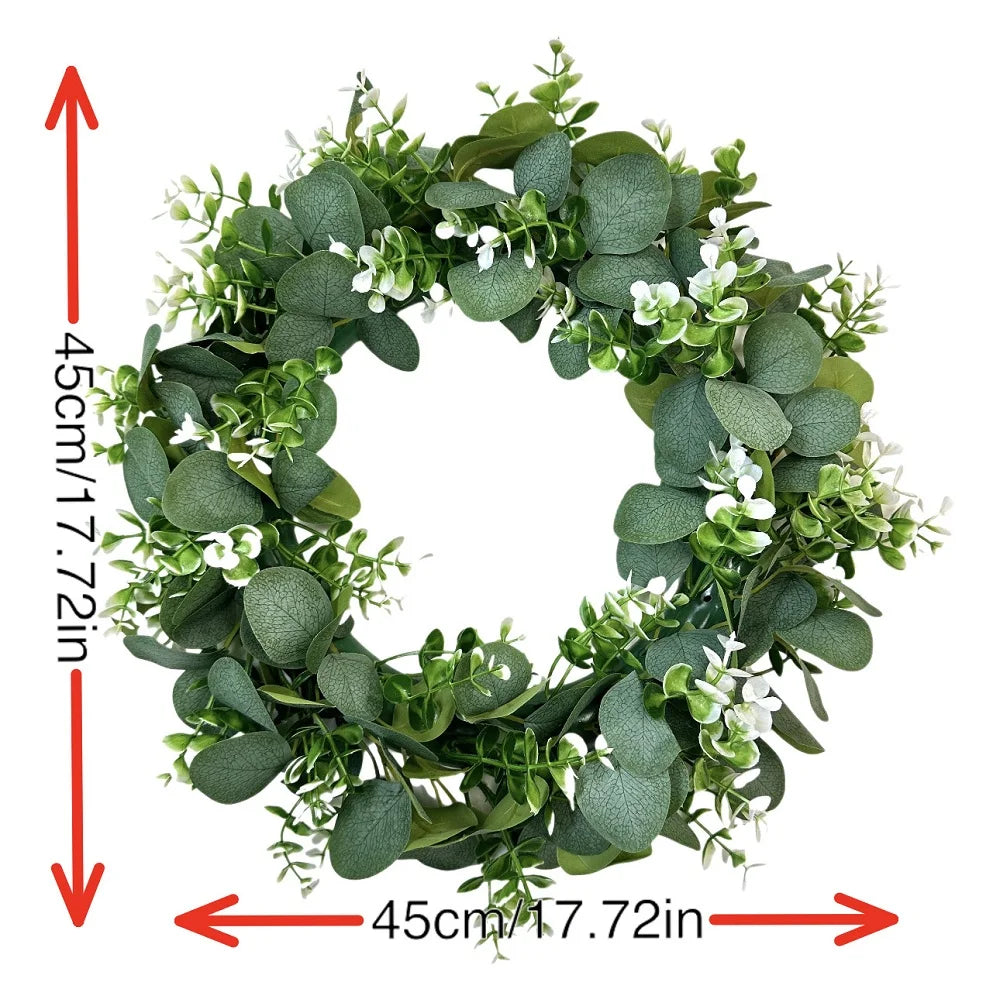 45cm Artificial Green Olive Wreath Greenery Wreath