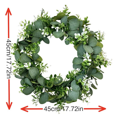 45cm Artificial Green Olive Wreath Greenery Wreath