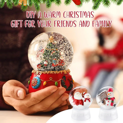 DIY Snow Globe Kit Clear Plastic Christmas Snowman