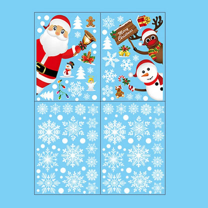 Christmas Window Glass Decal Santa Claus Snowflake