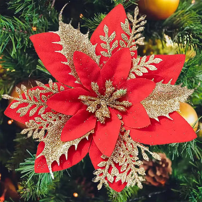 1~20Pcs Glitter Artifical Christmas Flowers Mreey