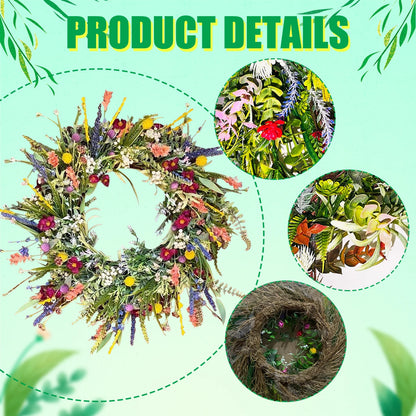 Spring Artificial Flower Wreath Wildflower Floral