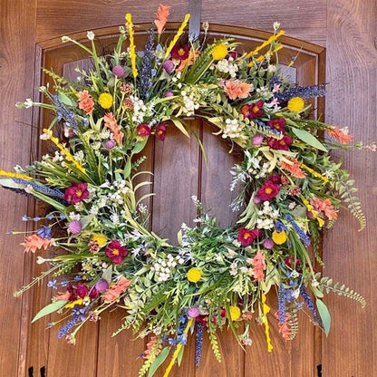 Spring Artificial Flower Wreath Wildflower Floral