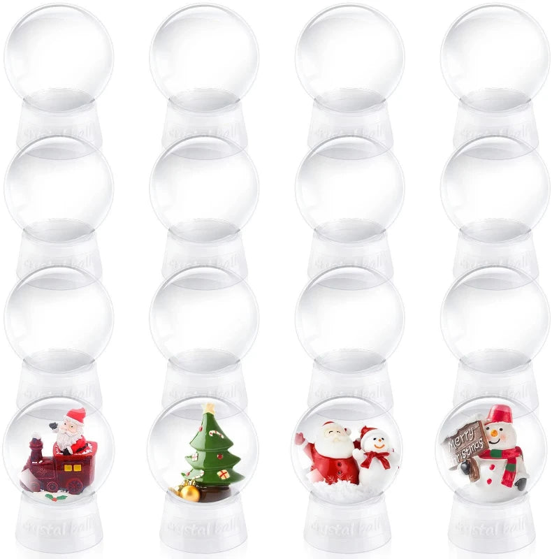 DIY Snow Globe Kit Clear Plastic Christmas Snowman