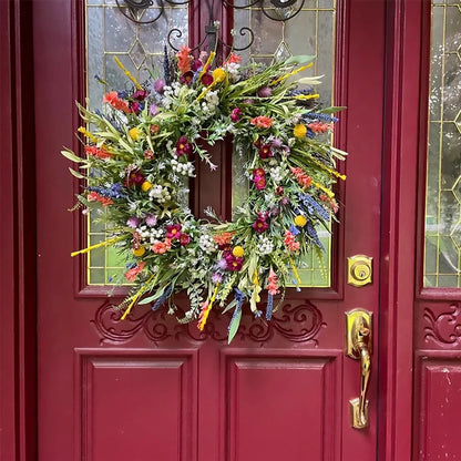 Spring Artificial Flower Wreath Wildflower Floral