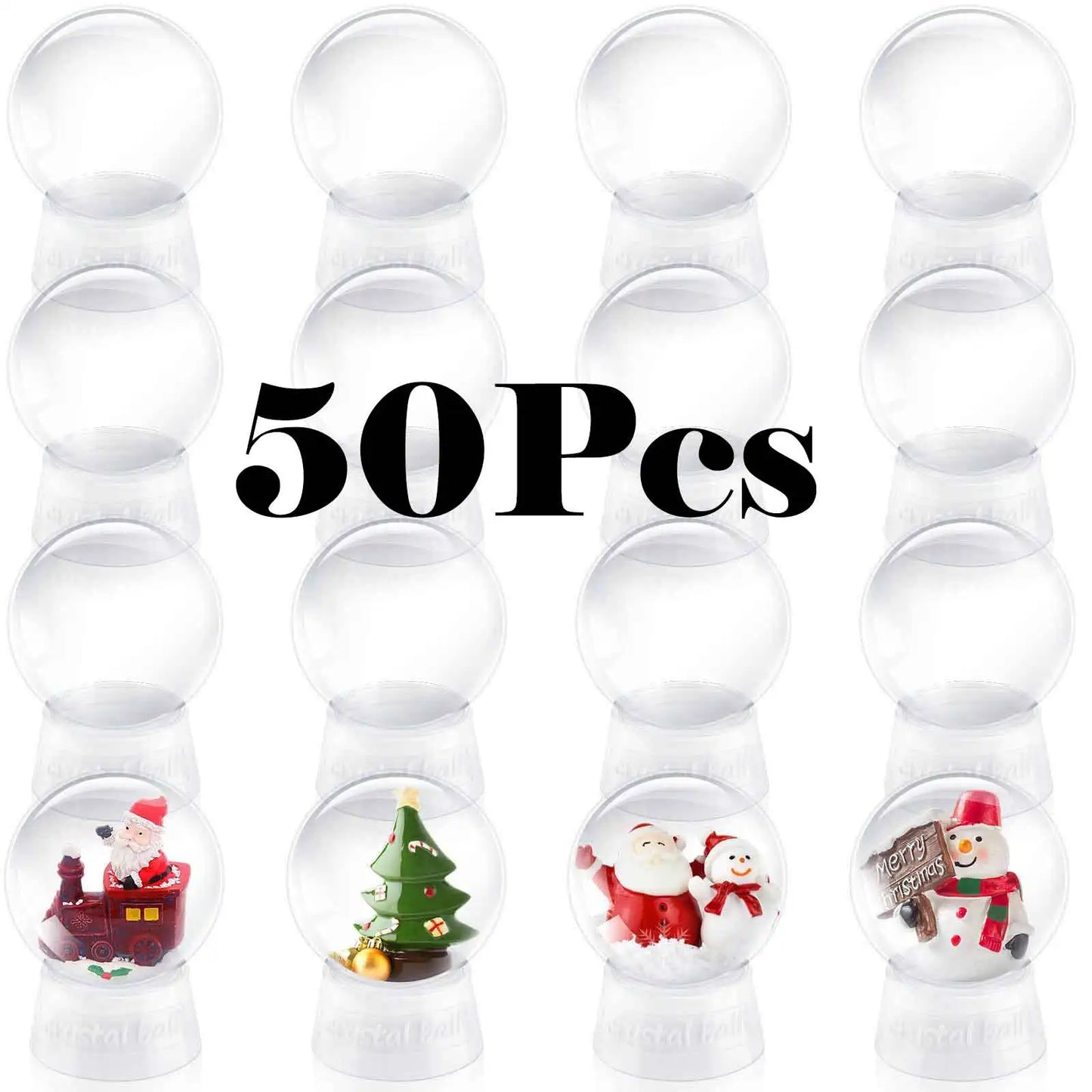 DIY Snow Globe Kit Clear Plastic Christmas Snowman