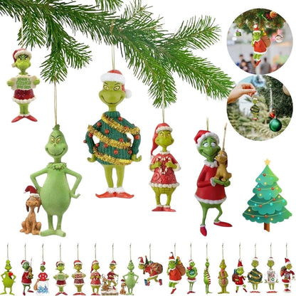 2D Acrylic Paper Christmas Tree Green Monsters