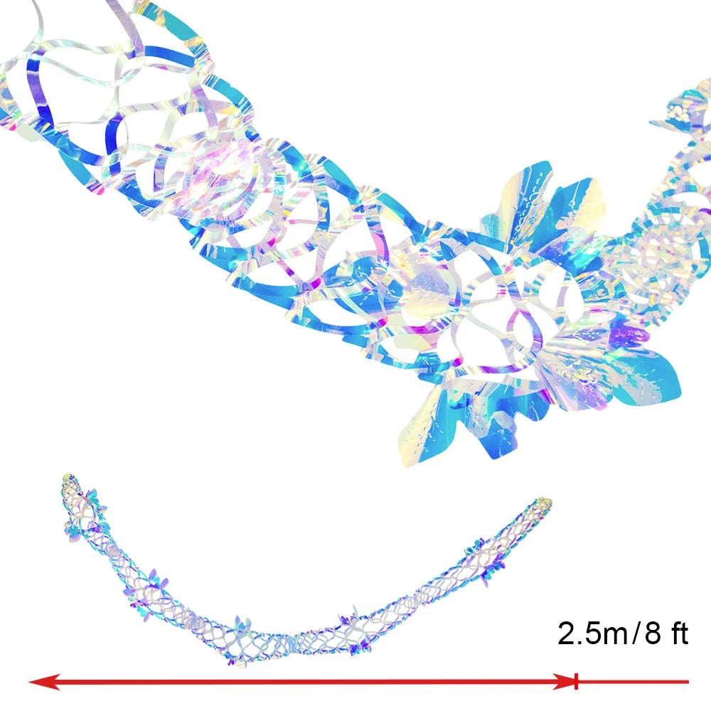 Iridescent Shiny Rainbow Honeycomb Snowflake
