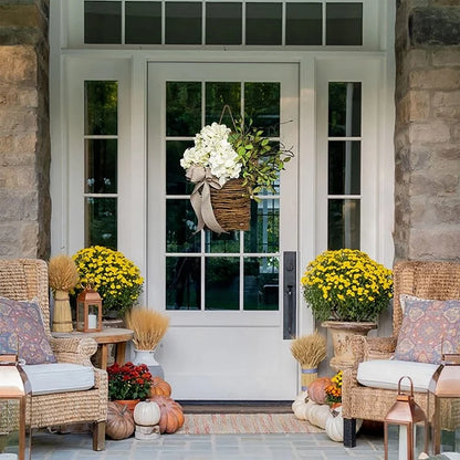 Artificial Flower Wreath Spring Summer Wildflowers Door