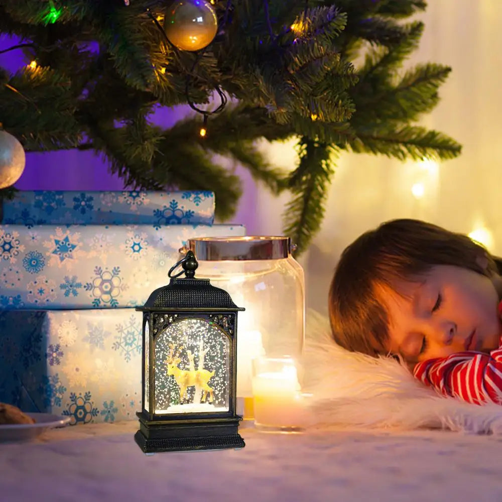 Christmas Snow Globe Lantern Christmas Scene