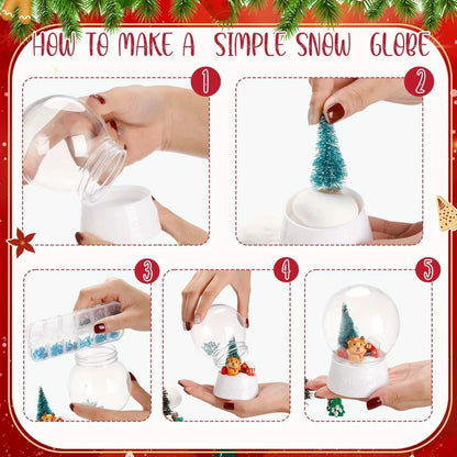 DIY Snow Globe Kit Clear Plastic Christmas Snowman