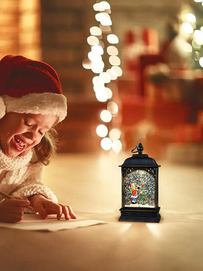 Christmas Snow Globe Lantern Christmas Scene