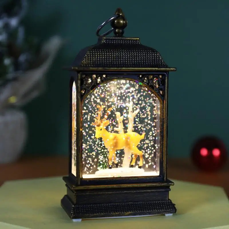 Christmas Snow Globe Lantern Christmas Scene