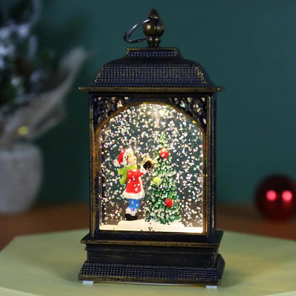 Christmas Snow Globe Lantern Christmas Scene