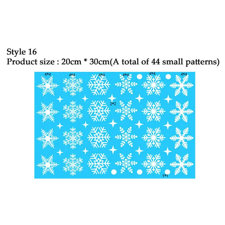 38 Pcs/Lot Snowflake Electrostatic Wall Stickers