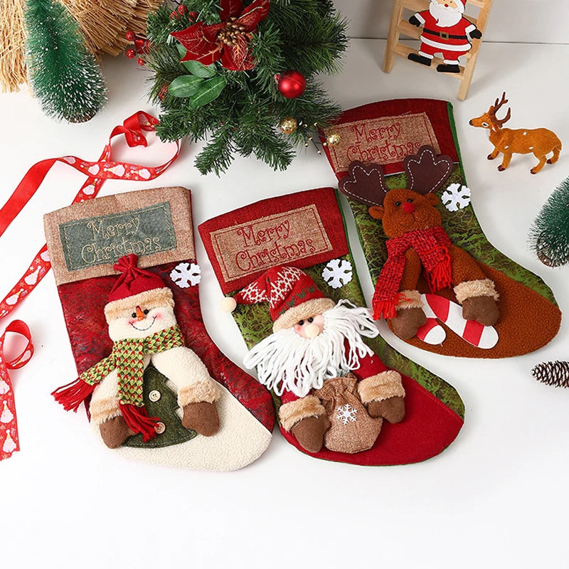 2025 Christmas Stocking Xmas Decoration Santa
