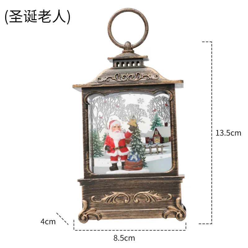 Lighted Christmas Snow Globe Lantern Battery