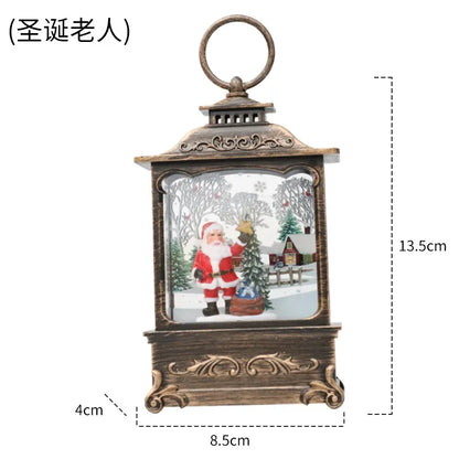 Lighted Christmas Snow Globe Lantern Battery