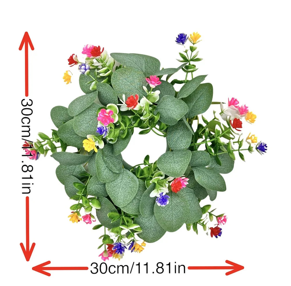 45cm Artificial Green Olive Wreath Greenery Wreath