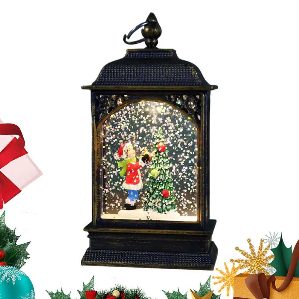 Christmas Snow Globe Lantern Christmas Scene