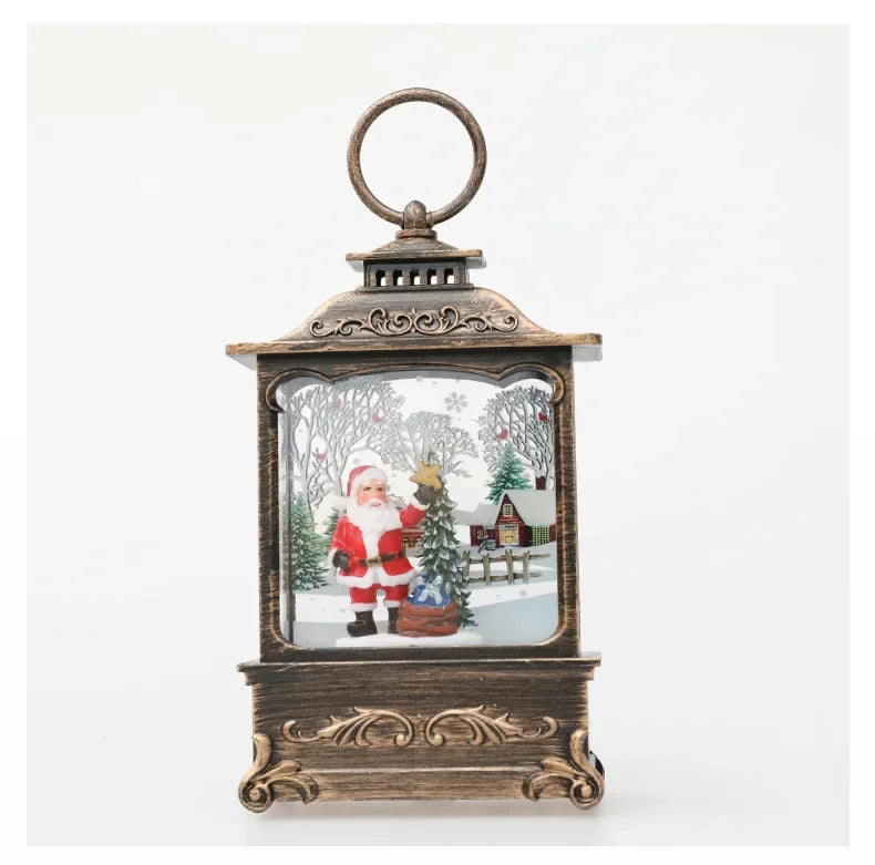 Lighted Christmas Snow Globe Lantern Battery
