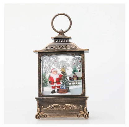 Lighted Christmas Snow Globe Lantern Battery