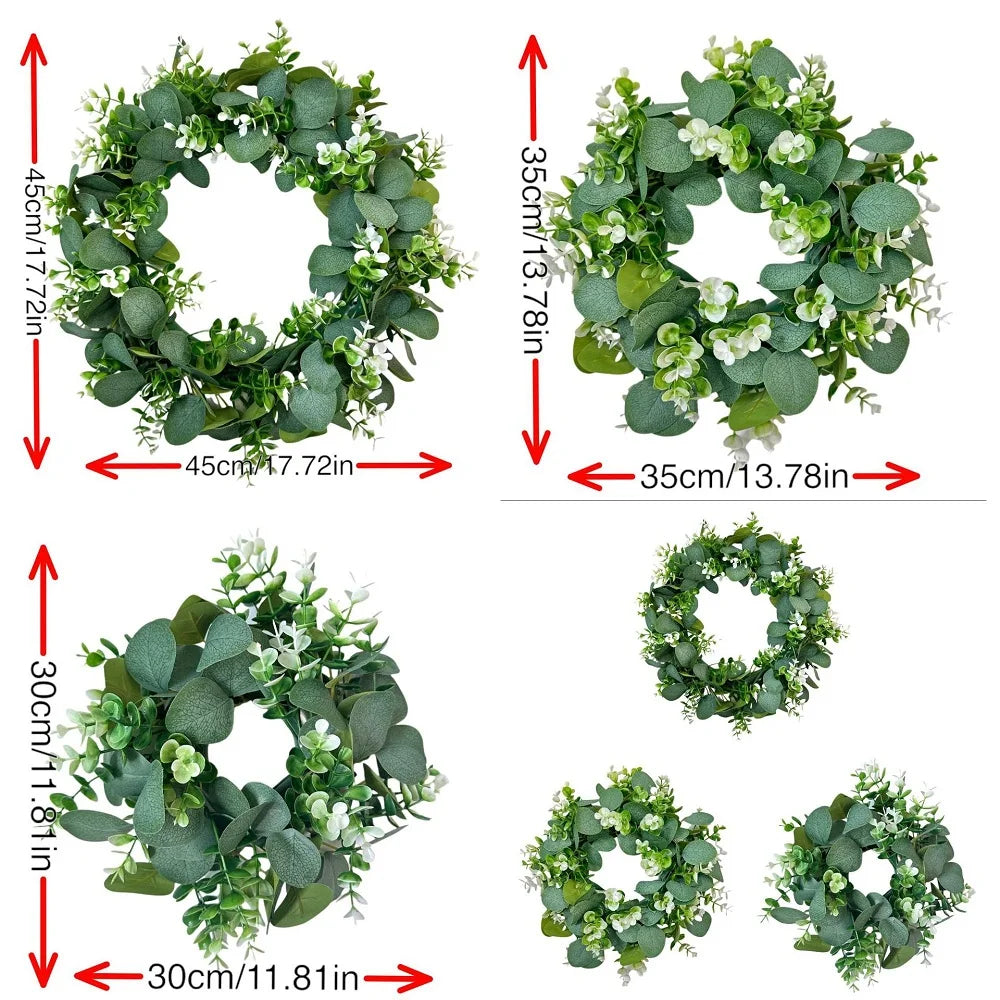 45cm Artificial Green Olive Wreath Greenery Wreath