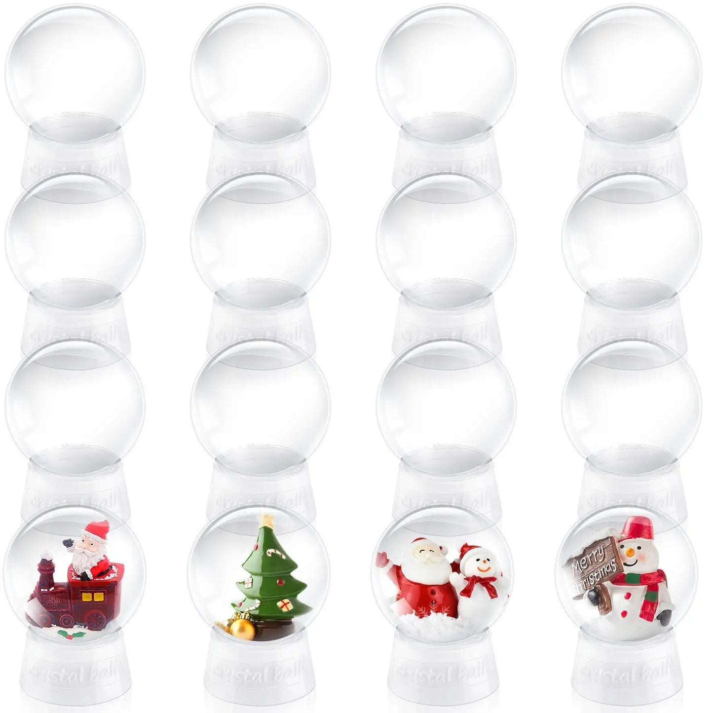 DIY Snow Globe Kit Clear Plastic Christmas Snowman