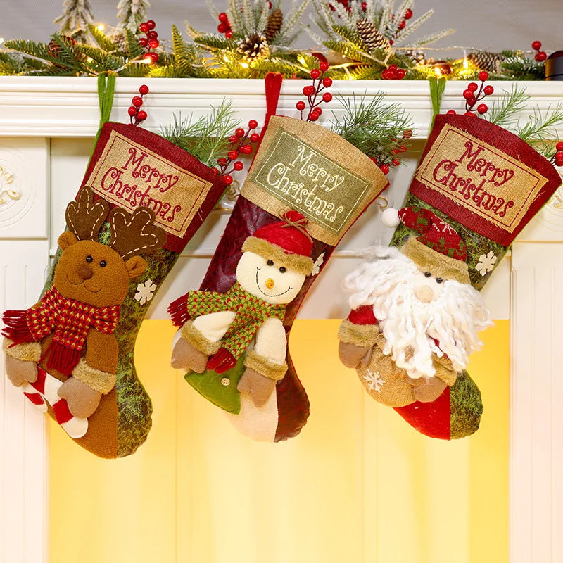 2025 Christmas Stocking Xmas Decoration Santa