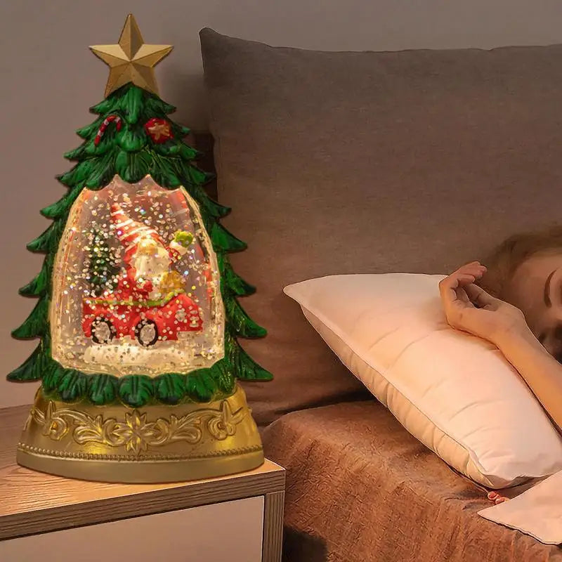 Tree Shape Snow Globe Water Lantern Christmas Snow