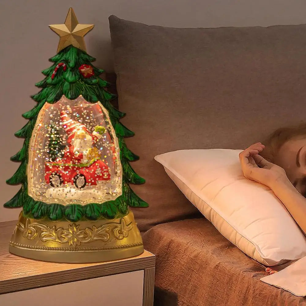 Tree Shape Snow Globe Water Lantern Christmas Snow