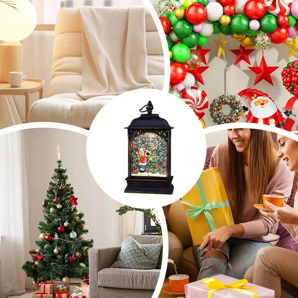 Christmas Snow Globe Lantern Christmas Scene