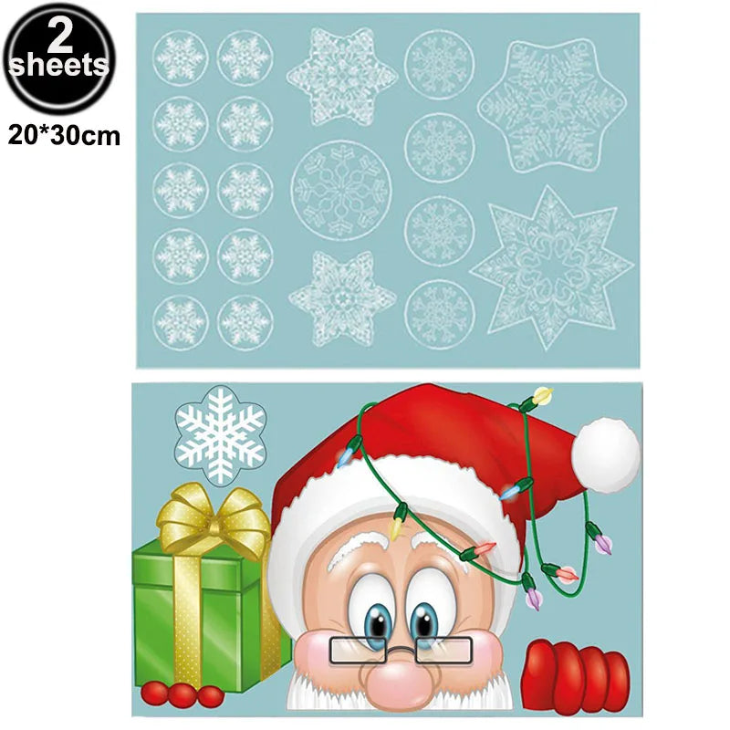 Christmas Santa Claus Window Clings Stickers Xmas