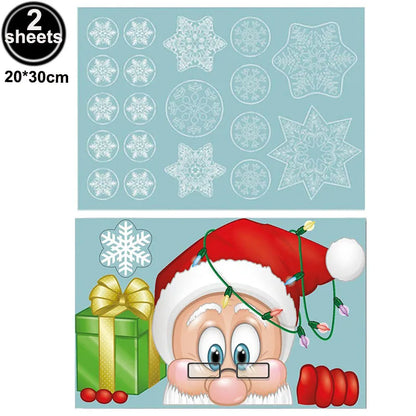 Christmas Santa Claus Window Clings Stickers Xmas